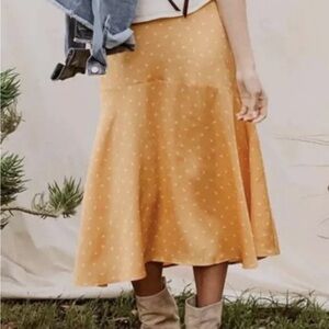 Matilda Jane Good Hart Women’s Midtown Midi Skirt Size Small yellow New